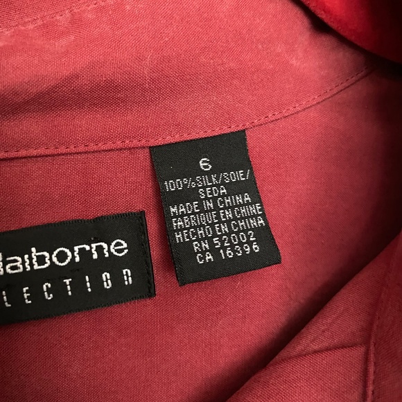 100% REAL SILK Vintage Liz Claiborne Button Down - Picture 3 of 6